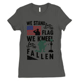We Stand We Kneel Womens Veterans T-Shirt Cute 4th of July Outfits