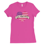 Ms Independent T-Shirt Womens Short Sleeve Round Neck July 4th Tee