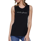 Witch Please Womens Black Muscle Top