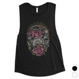 Roses Necklace Watch Womens Muscle Shirt