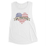 Miss Independent Womens Workout Muscle Tee Cute 4th Of July Shirt