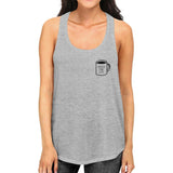 Coffee For Life Womens Grey  Sleeveless Tank Top For Coffee Lover