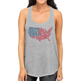 Happy Birthday USA Womens Gray Sleeveless Top Funny 4 Of July Tank