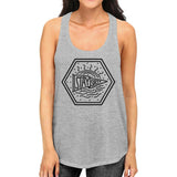 Stay Salty Womens Grey Sleeveless Tee Round Neck Line Graphic Tanks