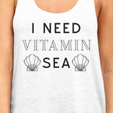 I Need Vitamin Sea Womens White Lightweight Summer Racerback Tanks