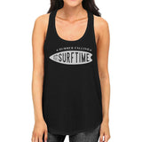 Summer Calling It's Surf Time Womens Black Tank Top