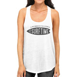 Summer Calling It's Surf Time Womens White Tank Top