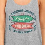 Superior Surfer Los Angeles Longboard Womens Grey Tank Top