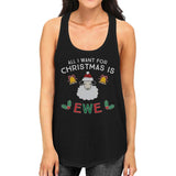 All I Want For Christmas Is Ewe Womens Black Tank Top