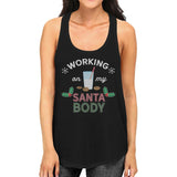 Working On My Santa Body Womens Black Tank Top
