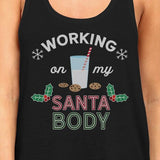 Working On My Santa Body Womens Black Tank Top