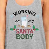 Working On My Santa Body Womens Grey Tank Top