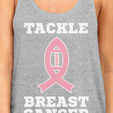 Tackle Breast Cancer Football Womens Grey Tank Top