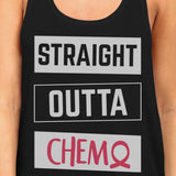 Straight Outta Chemo Breast Cancer Womens Black Tank Top