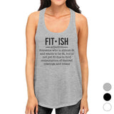 Fit-ish Womens Cute Workout Gym Tank Top Unique Graphic Shirt Gifts