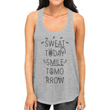 Sweat Smile Womens Cute Gym Tank Top Cute Gift For Workout Lovers