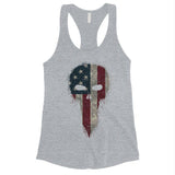 Vintage American Skull Womens Tank Top Cute 4th of July Outfits