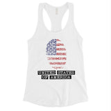 Fingerprint USA Flag Womens Racerback Tank Top 4th of July Outfit