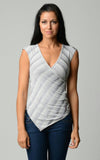 Women's Burnout Lurex Stripe Applique Top