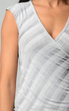 Women's Burnout Lurex Stripe Applique Top