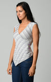 Women's Burnout Lurex Stripe Applique Top