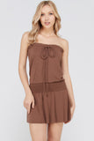 Women's Smock Strapless Dress with Elastic Waistband