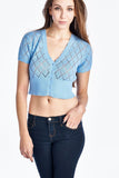 Women's Sweater Knit Cropped Cardigan