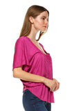 Women's Fuchsia Tassel Top