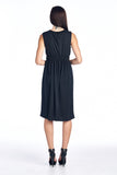Women's Empire Waist Smocked Ruffle V-Neck Dress