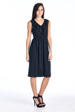 Women's Empire Waist Smocked Ruffle V-Neck Dress