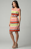 Women's Stripe Printed Peasant Dress