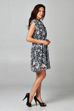 Women's Printed Tie Neck Dress