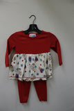 Toddler 2 Piece  Solid/Printed Holiday Shirt Dress with Leggings