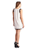 Women's Sleeveless Short Dress with Lace Detail