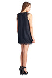 Women's Sleeveless Short Dress with Lace Detail