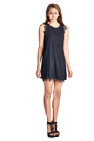 Women's Sleeveless Short Dress with Lace Detail
