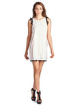 Women's Sleeveless Short Dress with Lace Detail
