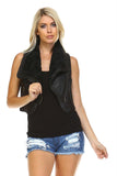Women's Faux Fur Lined Moto Vest