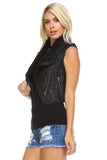 Women's Faux Fur Lined Moto Vest