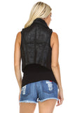Women's Faux Fur Lined Moto Vest