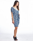 Women's Ikat Print Dress with Crochet Yoke Trim