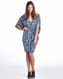 Women's Ikat Print Dress with Crochet Yoke Trim