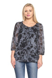 Women's Floral Printed Chiffon Button Front Top with Tank Lining