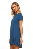Women's Loose T-Shirt Keyhole Dress