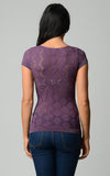 Women's Textured Knit Stretch Glitter Top