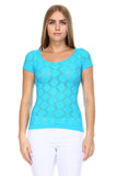 Women's Textured Knit Stretch Glitter Top