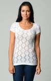 Women's Textured Knit Stretch Glitter Top