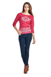 Women's Long Sleeve Open Tie Back Screened Top
