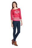 Women's Long Sleeve Open Tie Back Screened Top