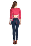 Women's Long Sleeve Open Tie Back Screened Top